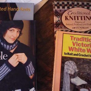 4 books KNITTING PATTERNS traditional felting victorian reversible